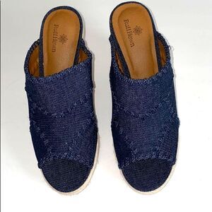 ÑRuff Hewn Denim Blue Wedges Platform Sandals 7.5